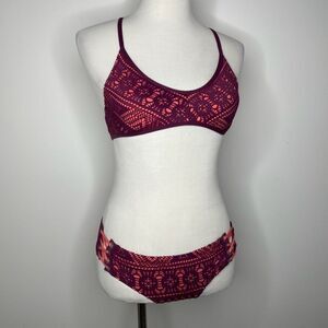 Beca- Pink & Purple Bikini with Mesh Overlay and Latter Back